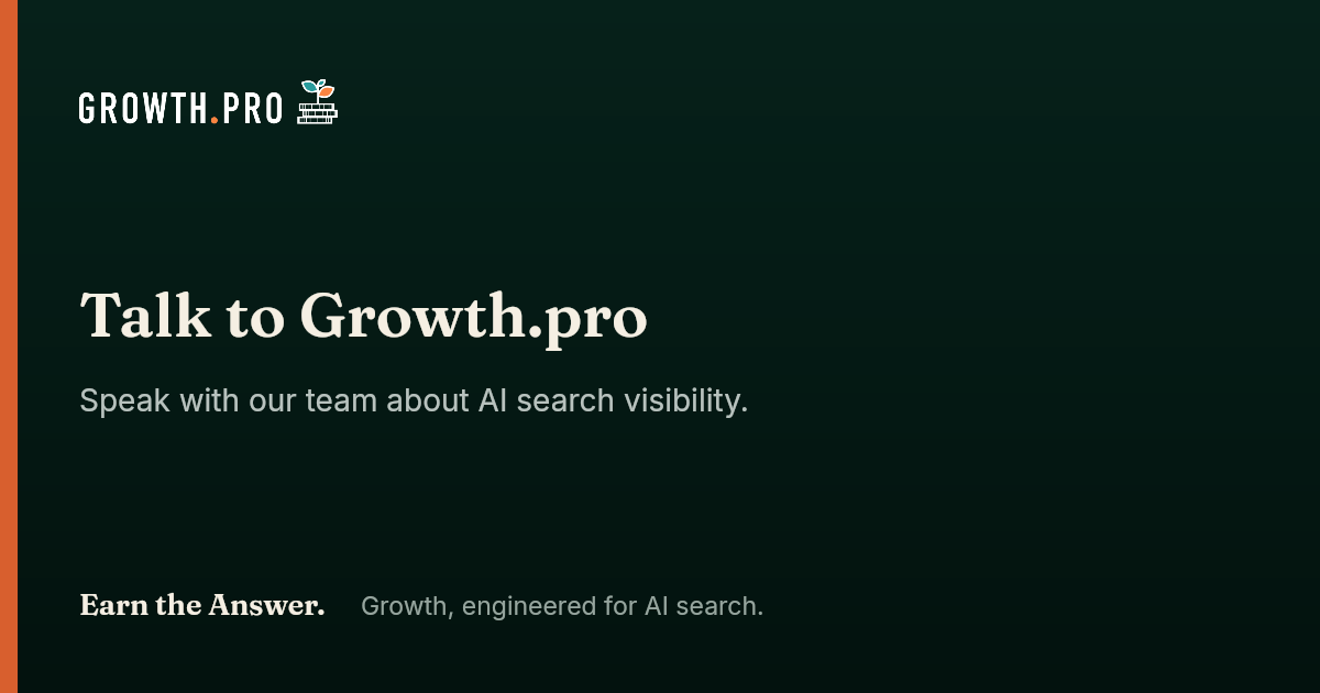 Growth Pro Contact Growth.pro | AI Visibility Consultancy